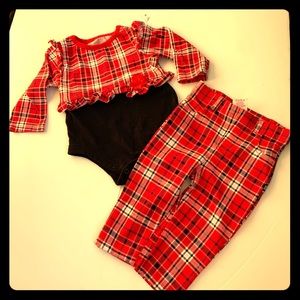 6-9 Months CUTEST RED 2-PIECE OUTFIT.(nwot)